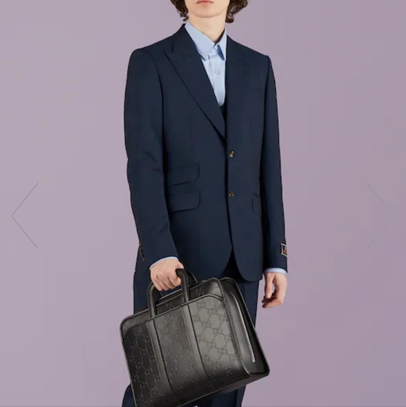 Like New GUCCI GG Embossed Briefcase Laptop - Picture 2 of 16